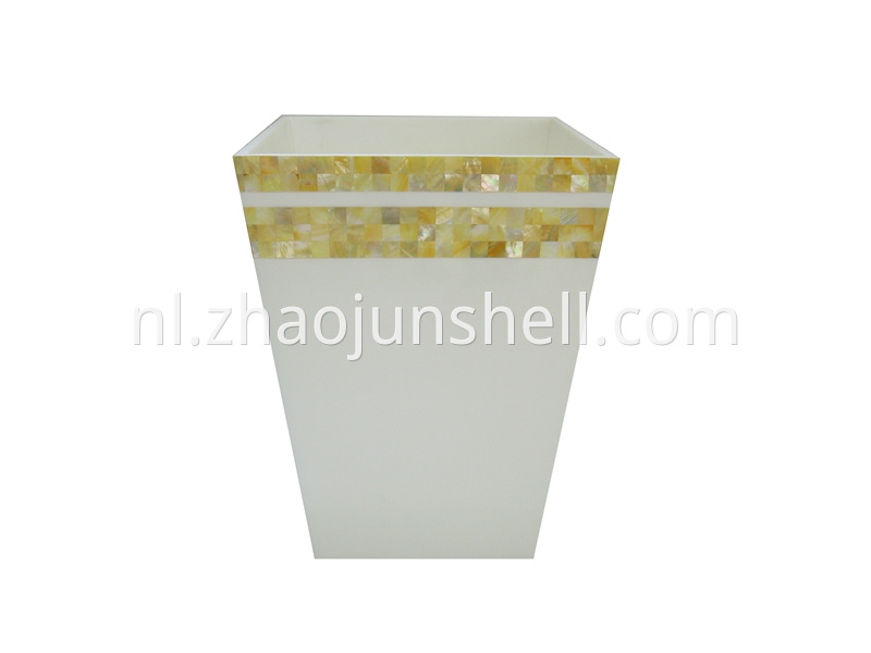 golden mother of pearl trash bin